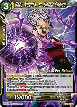 Baby Vegeta, an Unfair Choice (BT8-082_PR) - Malicious Machinations PreRelease Cards