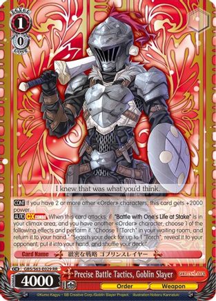 Precise Battle Tactics, Goblin Slayer (GBS/S63-E029 RR) - Goblin Slayer