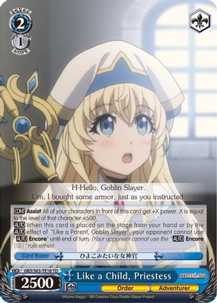 Like a Child, Priestess (GBS/S63-TE18 TD) - Goblin Slayer