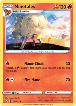 Ninetales 023/202 SWSH01 Sword & Shield Base Set - Rare