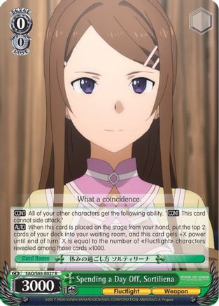 Spending a Day Off, Sortiliena (SAO/S65-E027 R) - Sword Art Online -Alicization-