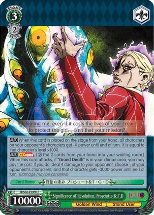 Significance of Resolution, Prosciutto & T.D (JJ/S66-E039 U) - JoJo's Bizarre Adventure: Golden Wind
