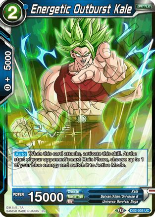 Energetic Outburst Kale (Divine Multiverse Draft Tournament) (DB2-038) - Tournament Promotion Cards