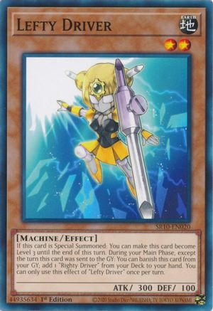 Lefty Driver (SR10-EN020) - Structure Deck: Mechanized Madness 1st Edition