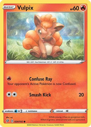 Vulpix 024/192 - Reverse Holofoil SWSH02 Rebel Clash - Common