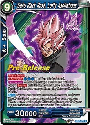Goku Black Rose, Lofty Aspirations (BT10-050) - Rise of the Unison Warrior PreRelease Cards