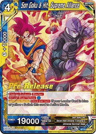 Son Goku & Hit, Supreme Alliance (BT10-145) - Rise of the Unison Warrior PreRelease Cards