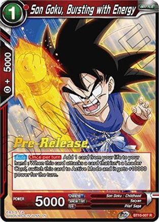Son Goku, Bursting with Energy (BT10-007) - Rise of the Unison Warrior PreRelease Cards