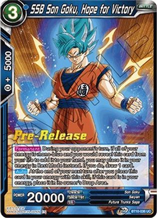 SSB Son Goku, Hope for Victory (BT10-036) - Rise of the Unison Warrior PreRelease Cards