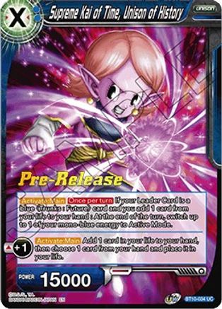 Supreme Kai of Time, Unison of History (BT10-034) - Rise of the Unison Warrior PreRelease Cards
