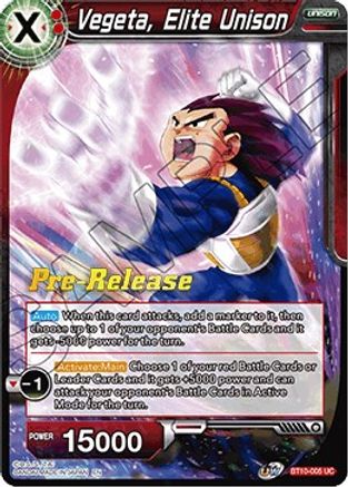 Vegeta, Elite Unison (BT10-005) - Rise of the Unison Warrior PreRelease Cards