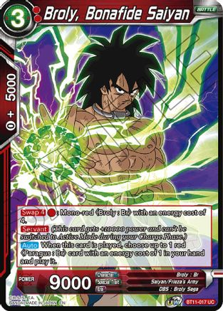 Broly, Bonafide Saiyan (BT11-017) - Vermilion Bloodline Foil