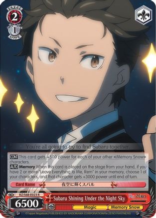 Subaru Shining Under the Night Sky (RZ/S68-E023 R) - Re:ZERO Memory Snow