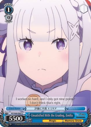 Unsatisfied With the Grading, Emilia (RZ/S68-E087 C) - Re:ZERO Memory Snow