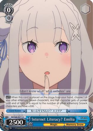 Internet Literacy? Emilia (RZ/S68-E071 U) - Re:ZERO Memory Snow
