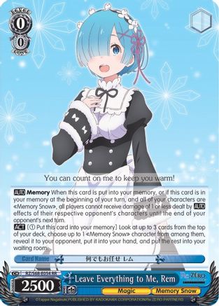 Leave Everything to Me, Rem (RZ/S68-E054 RR) - Re:ZERO Memory Snow