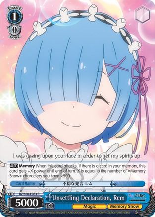 Unsettling Declaration, Rem (RZ/S68-E063 R) - Re:ZERO Memory Snow