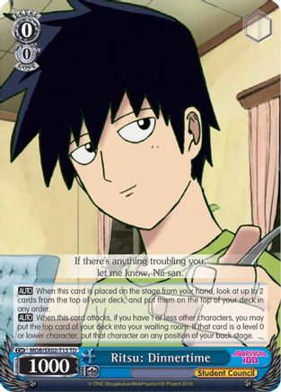 Ritsu: Dinnertime (MOB/SX02-T13 TD) - Mob Psycho 100