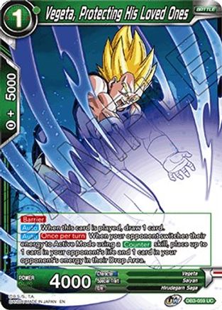 Vegeta, Protecting His Loved Ones (DB3-059) - Draft Box 06 Giant Force