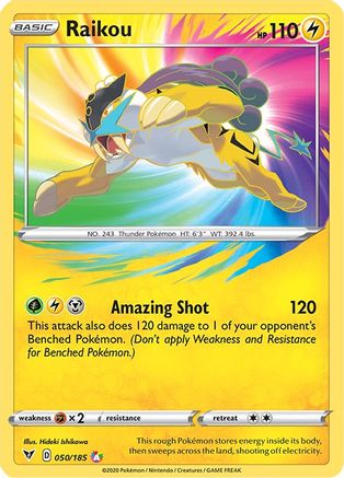 Raikou 050/185 - Holofoil SWSH04 Vivid Voltage - Amazing Rare