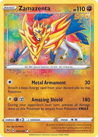 Zamazenta 102/185 - Holofoil SWSH04 Vivid Voltage - Amazing Rare