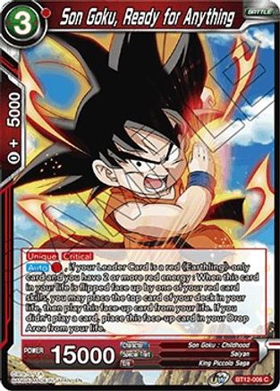 Son Goku, Ready for Anything (BT12-006) - Vicious Rejuvenation Foil