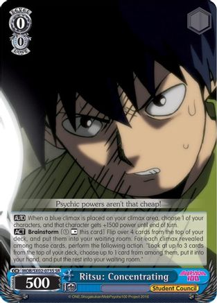 Ritsu: Concentrating (SR) (MOB/SX02-073S SR) - Mob Psycho 100