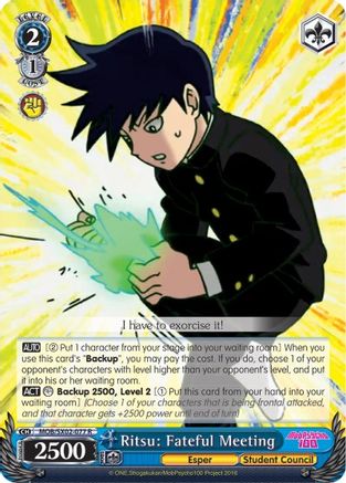 Ritsu: Fateful Meeting (MOB/SX02-077 R) - Mob Psycho 100