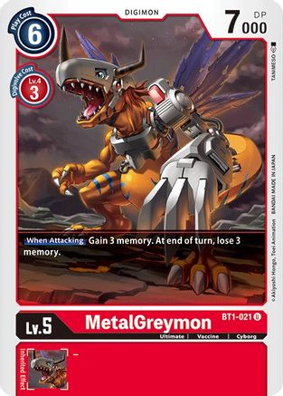 MetalGreymon - BT1-021 (BT1-021) - Release Special Booster 1.0