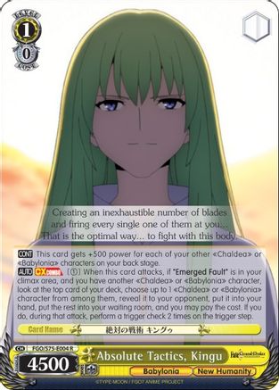 Absolute Tactics, Kingu (FGO/S75-E004 R) - Fate/Grand Order Absolute Demonic Front: Babylonia