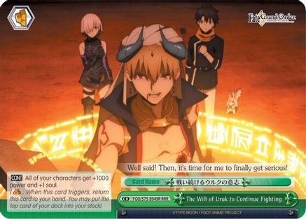 The Will of Uruk to Continue Fighting (RRR) (FGO/S75-E049R RRR) - Fate/Grand Order Absolute Demonic Front: Babylonia