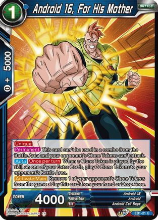 Android 16, For His Mother (EB1-21) - Battle Evolution Booster Foil