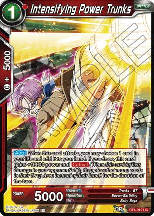 Intensifying Power Trunks (Reprint) (BT4-012) - Battle Evolution Booster Foil