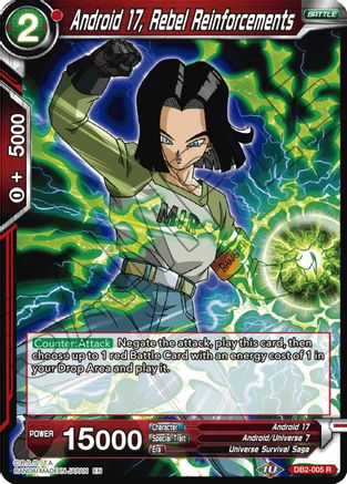 Android 17, Rebel Reinforcements (Reprint) (DB2-005) - Battle Evolution Booster Foil