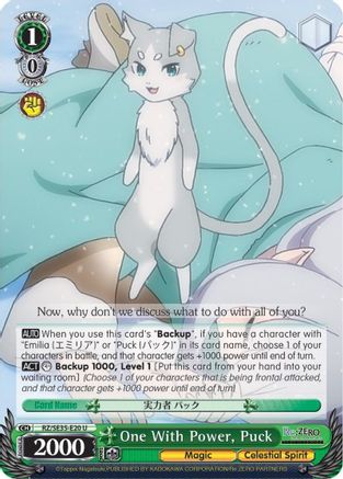 One With Power, Puck (Parallel Foil) (RZ/SE35-E20 U) - Re:ZERO: The Frozen Bond