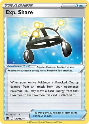 Exp. Share 126/163 - Reverse Holofoil SWSH05 Battle Styles - Uncommon