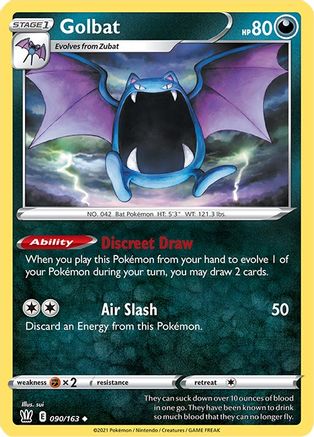 Golbat 090/163 - Reverse Holofoil SWSH05 Battle Styles - Uncommon