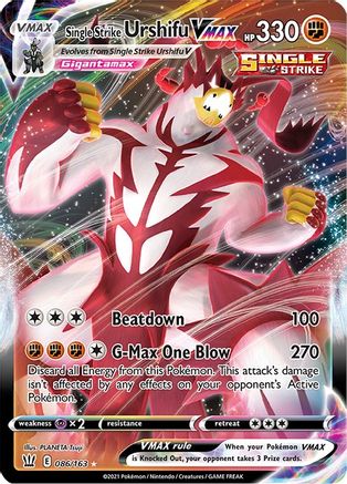 Single Strike Urshifu VMAX 086/163 - Holofoil SWSH05 Battle Styles - Ultra Rare