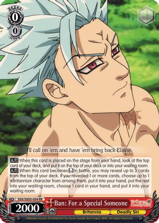Ban: For a Special Someone (SDS/SX03-054 RR) - The Seven Deadly Sins