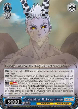 Hendrickson: No Longer Human (SDS/SX03-078 RR) - The Seven Deadly Sins