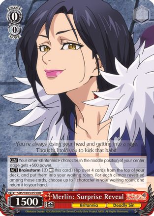 Merlin: Surprise Reveal (SDS/SX03-053 RR) - The Seven Deadly Sins