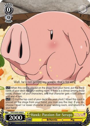 Hawk: Passion for Scraps (SDS/SX03-006 R) - The Seven Deadly Sins