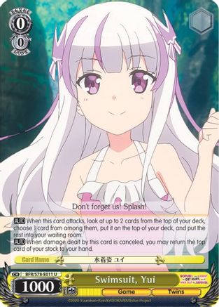 Swimsuit, Yui (BFR/S78-E011 U) - BOFURI: I Don't Want to Get Hurt, so I'll Max Out My Defense