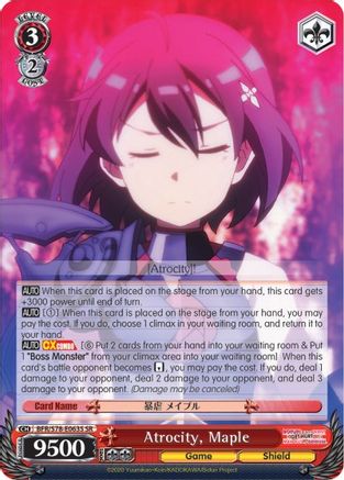 Atrocity, Maple (SR) (BFR/S78-E063S SR) - BOFURI: I Don't Want to Get Hurt, so I'll Max Out My Defense