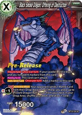 Black Smoke Dragon, Offering of Destruction (BT13-124) - Supreme Rivalry PreRelease Cards