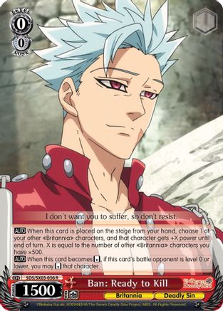 Ban: Ready to Kill (SDS/SX03-056 R) - The Seven Deadly Sins