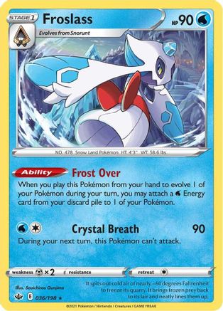 Froslass 036/198 - Holofoil SWSH06 Chilling Reign - Holo Rare