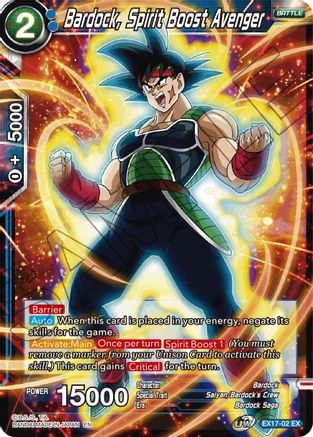 Bardock, Spirit Boost Avenger (EX17-02) - Expansion Deck Box Set 17 Saiyan Boost