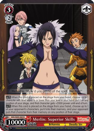 Merlin: Superior Skills (SDS/SX03-063 R) - The Seven Deadly Sins