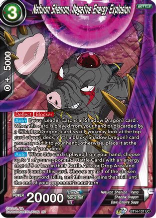Naturon Shenron, Negative Energy Explosion (BT14-137) - Cross Spirits Foil